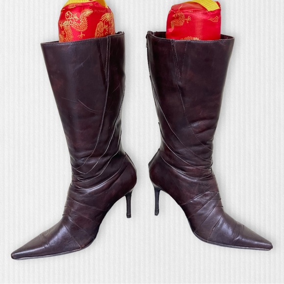 Aldo Shoes - PRE LOVED BROWN ALDO HEELED BOOTS